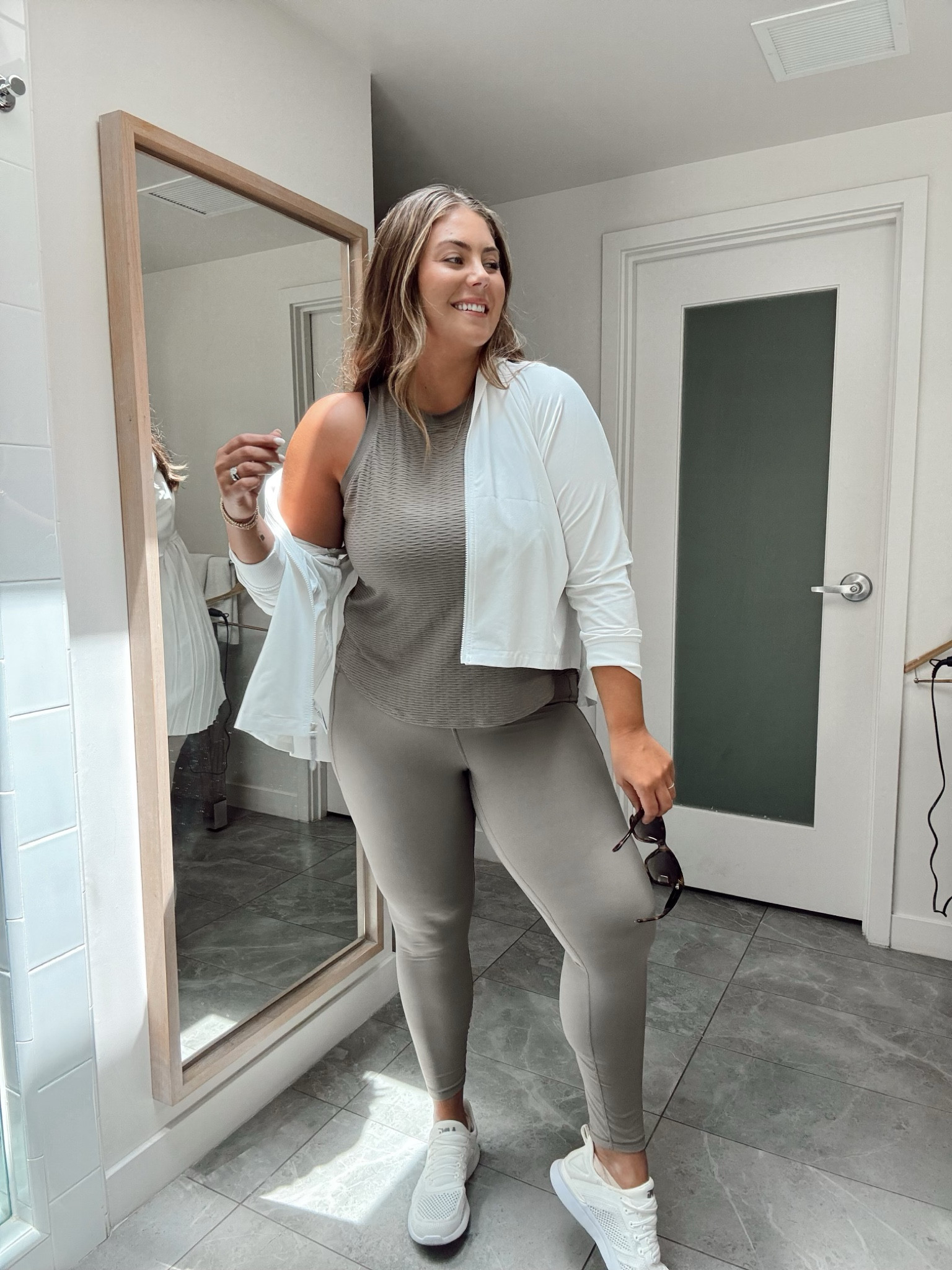 Today’s workout attire for yoga 🧘🏼‍♀️ wearing size XL in everything. Sharing similar jackets (one I’m wearing is old Athleta). 

#LTKmidsize #LTKstyletip #LTKfitness