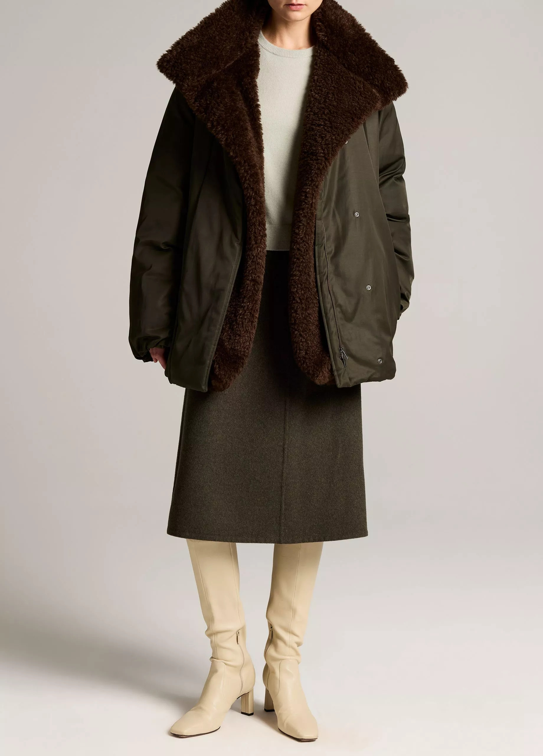 Faux-Fur-Lined Puffer Coat | Vince LLC