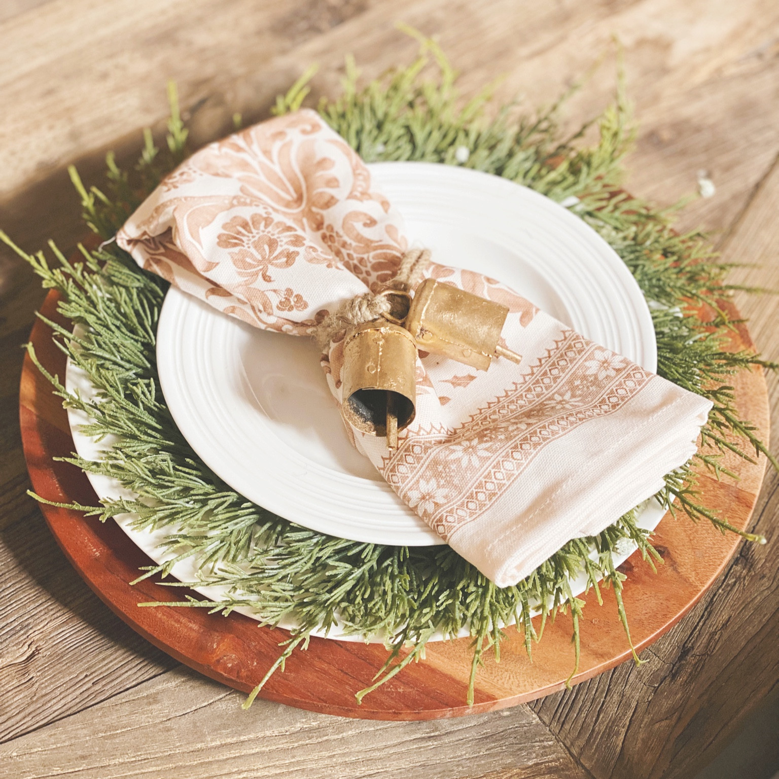Christmas holiday table setting tablescape with wreath charger and vintage napkins 🤍🌲 #diningroom #table #tablescape #holiday #christmas #tablesetting

#LTKSeasonal #LTKhome #LTKHoliday