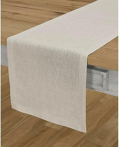 Solino Home Linen Table Runner 72 Inches Long - Athena, 100% Pure Linen Light Natural Table Runne... | Amazon (US)