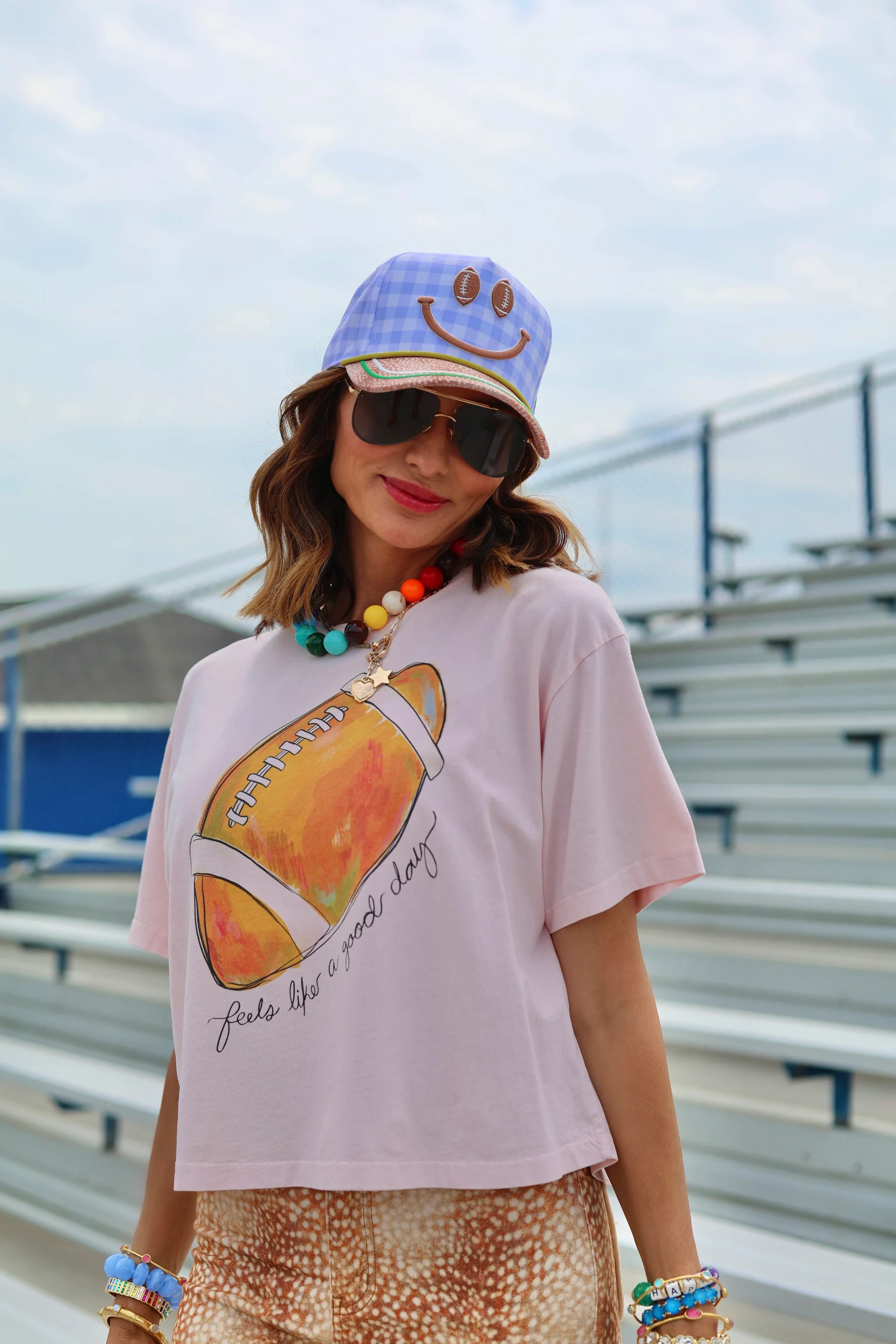 Feels Like A Good Day Football Crop Tee | Poppy & Pine