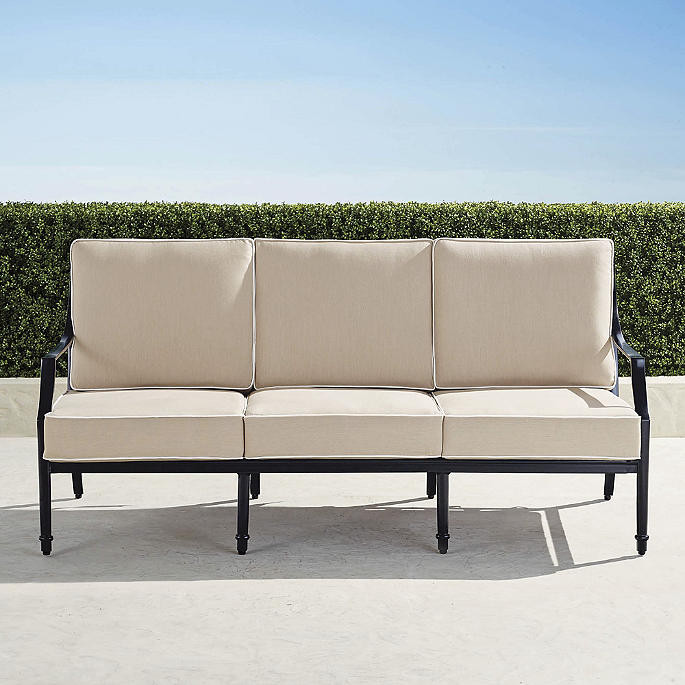 Grayson Sofa with Cushions in Black Finish | Frontgate | Frontgate