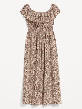Waist-Defined Printed Off-The-Shoulder Maxi Dress for Women | Old Navy (US)