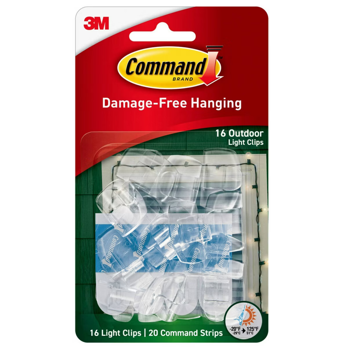 Command Outdoor Light Clips, Clear, Damage Free Hanging of Christmas Decorations, 16 Clips | Target