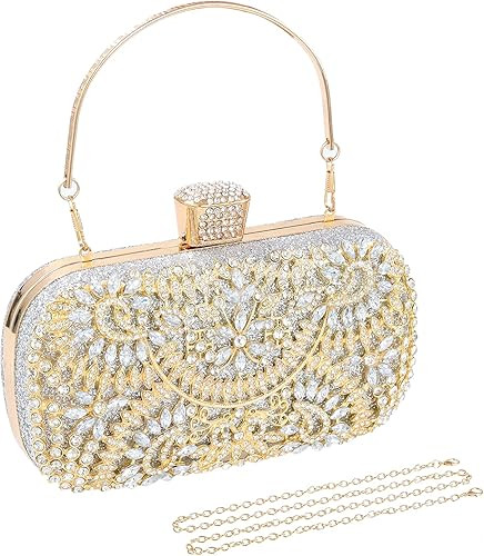 Women Evening Clutch Rhinestone Bag Crystal Evening Clutch Bag Wedding Purse Bridal Prom Handbag ... | Amazon (US)