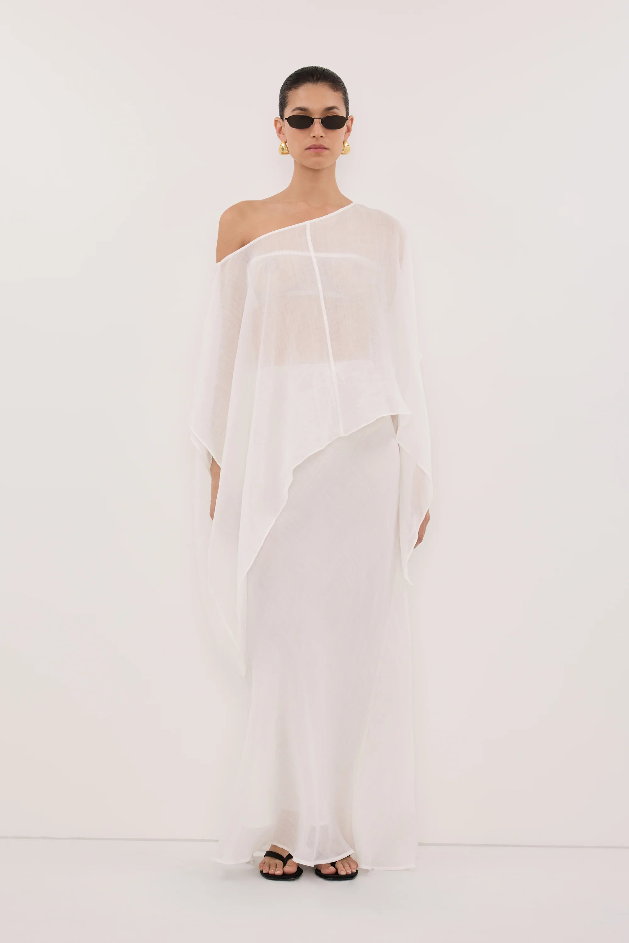 BRIANNE BATWING WHITE RAMIE TOP | DISSH