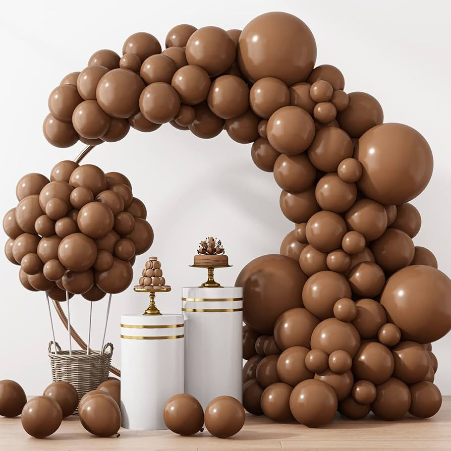 RUBFAC 129pcs Brown Balloons Different Sizes 18 12 10 5 Inches for Garland Arch, Premium Brown La... | Amazon (US)