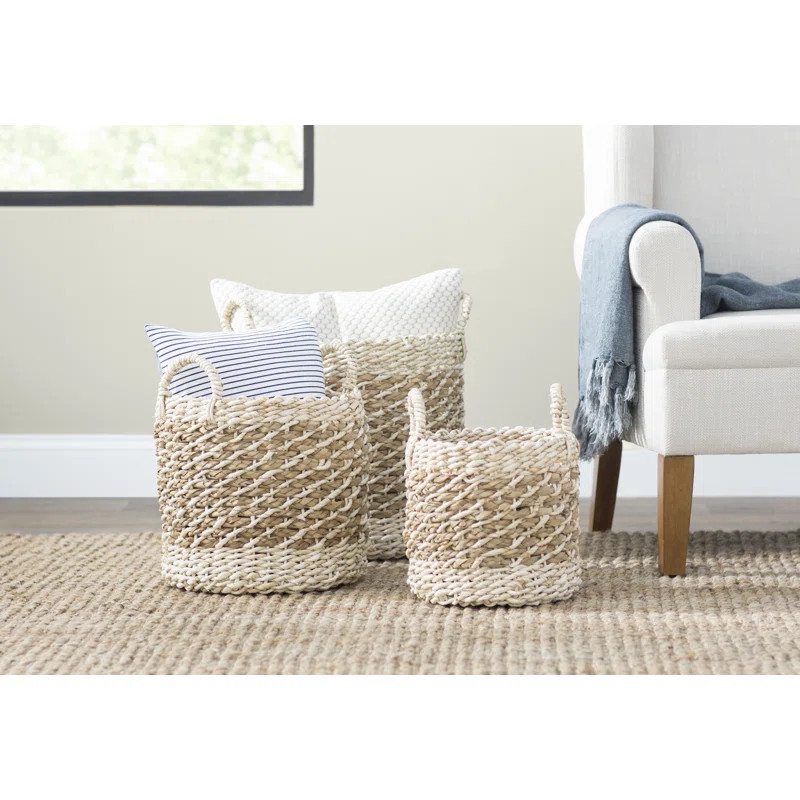 Wicker 3 Piece Nesting Storage Basket Set | Wayfair North America