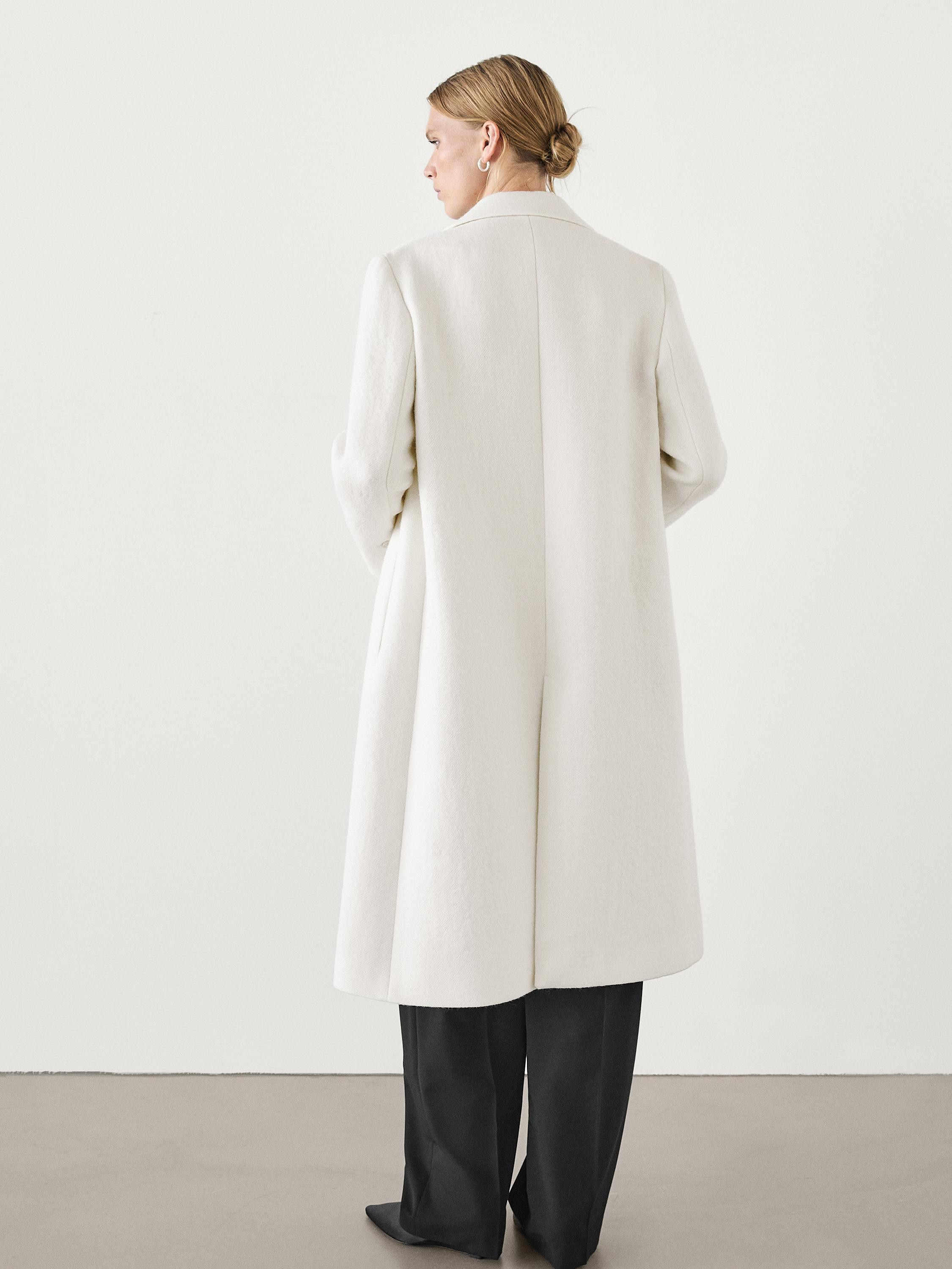 Textured wool blend coat | Massimo Dutti UK