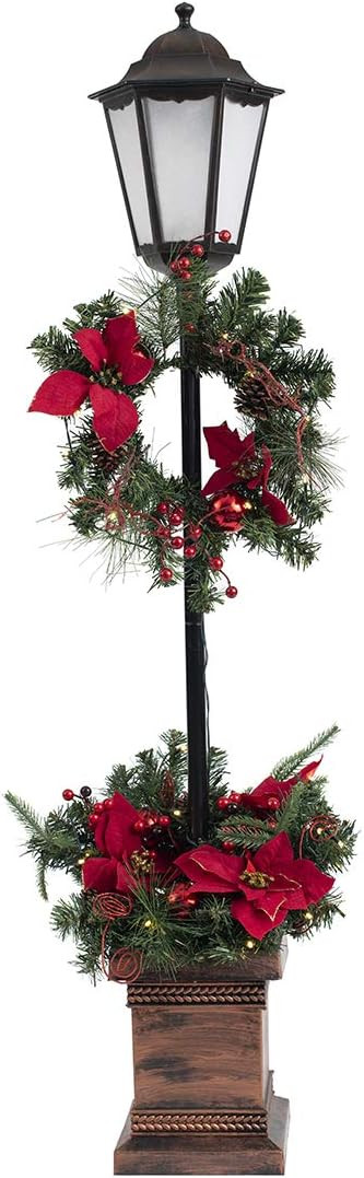 Quality Craft XL00918 Lamp Post with Planter Base Holiday Decoration, Black | Amazon (US)