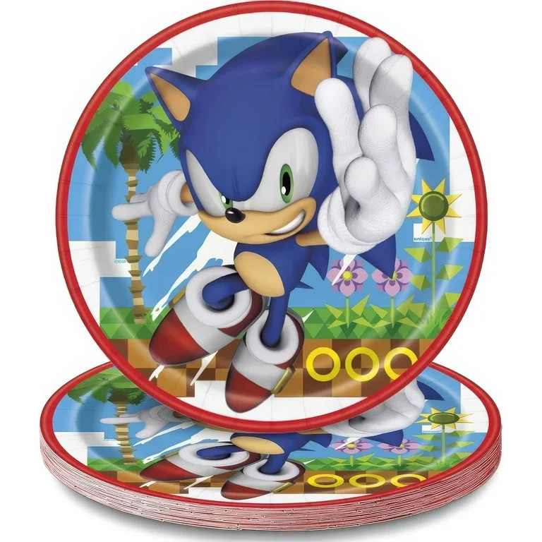 9 inch Sonic The Hedgehog Round Dinner Plates (8 Pk) (8 Pack) - Party Supplies Decorations | Walmart (US)