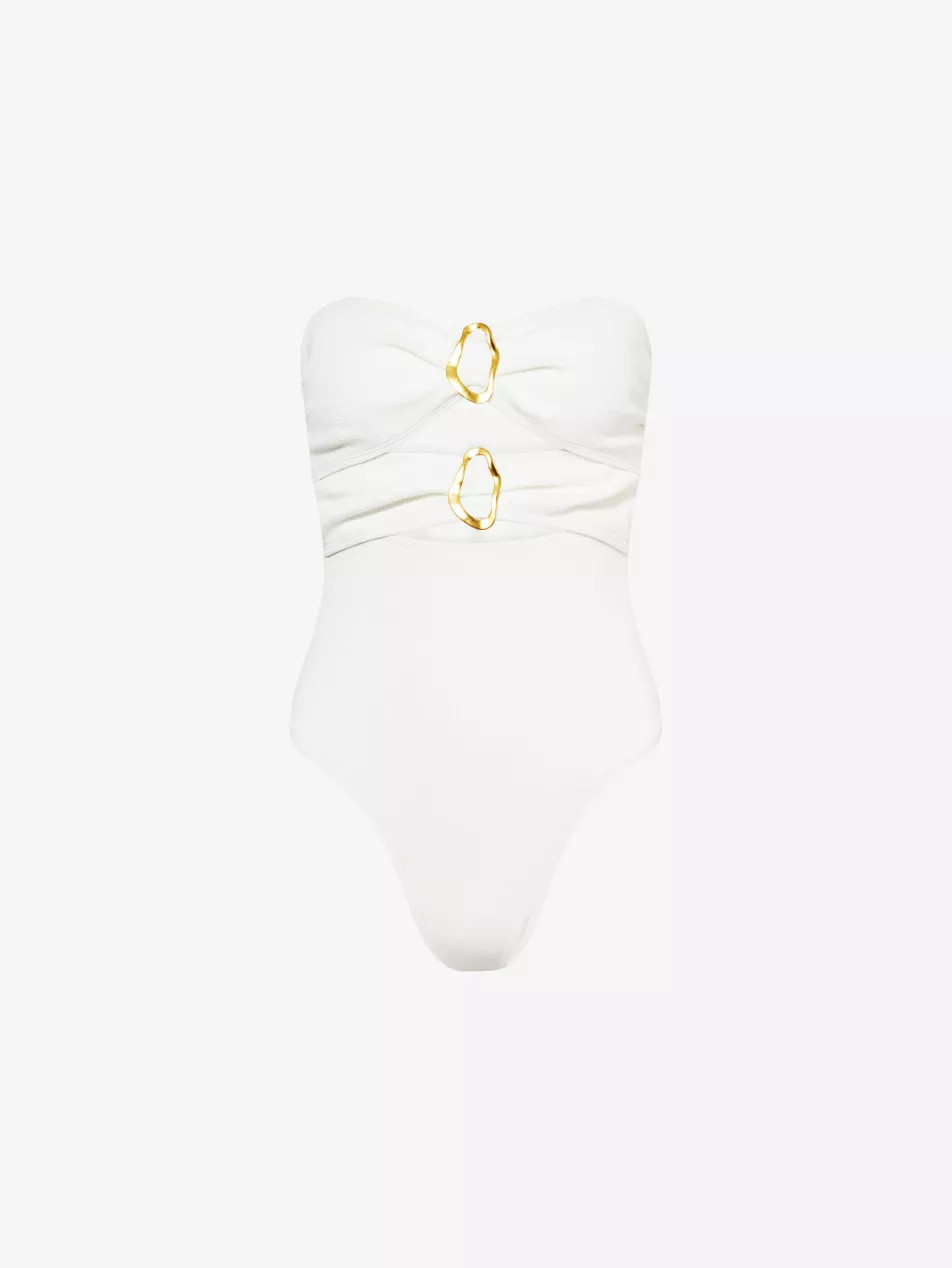 Raya Bandeau Cut-Out Swimsuit | Selfridges