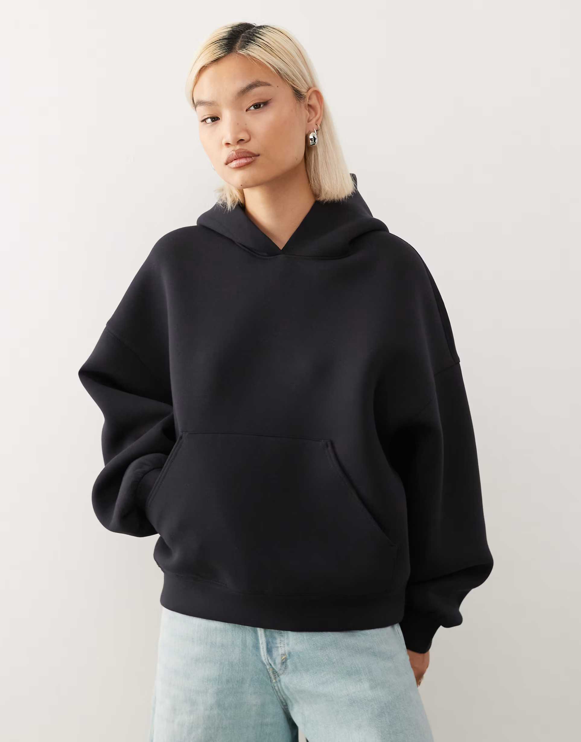 Weekday  oversized hoodie in navy in scuba-style fabric | ASOS (Global)