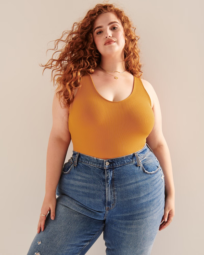 Seamless Rib Scoopneck Bodysuit | Abercrombie & Fitch (US)