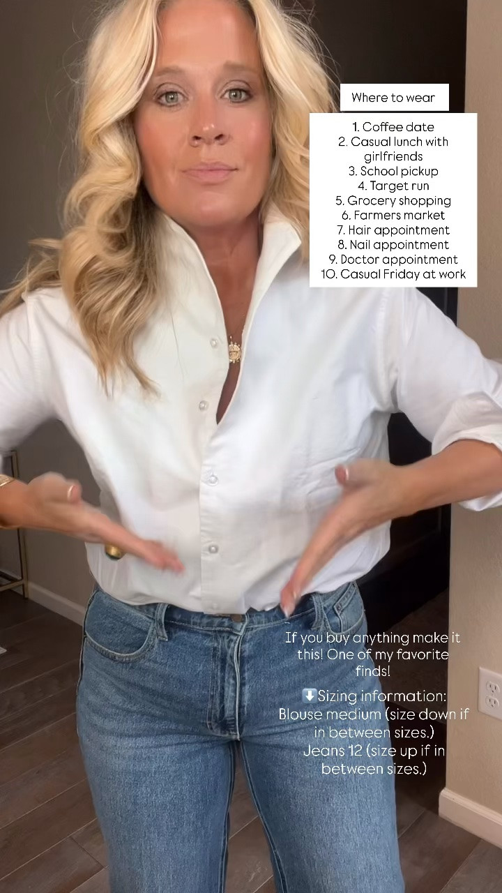 ✨Tap the bell, save and ❤️ start here over 40 fashion, midlife style, midsize fashion and luxury looks for less.  

Where to wear:

1. Coffee date
2. Casual lunch with girlfriends
3. School pickup
4. Target run
5. Grocery shopping
6. Farmers market
7. Hair appointment
8. Nail appointment
9. Doctor appointment
10. Casual Friday at work


👑 Helping you look good, feel good.-Lindsey Denver   Check back daily for belly-friendly style, confidence, and Outfit Physics™.

#LTKOver40 #LTKMidsize #LTKPlusSize