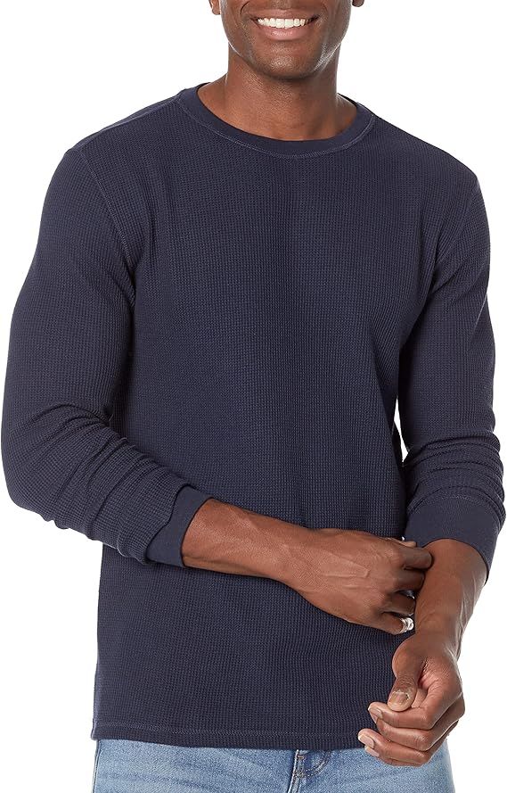 Amazon.com: Amazon Essentials Men's Slim-Fit Long-Sleeve Waffle Shirt : Clothing, Shoes & Jewelry | Amazon (US)