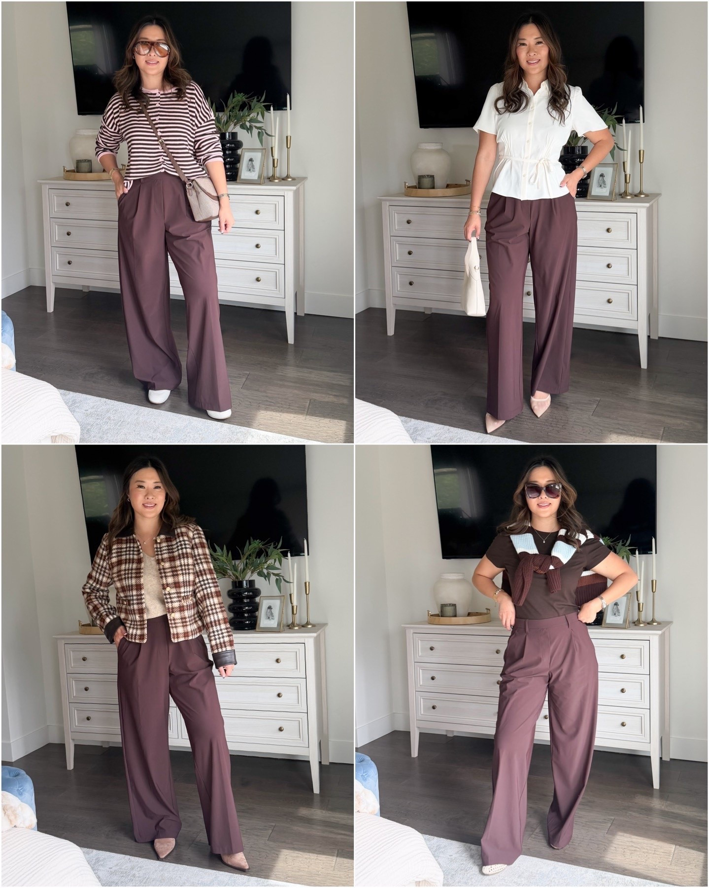 Kohl’s fall fashion // brown trousers // office wear 

Trousers - medium (could size down)
Striped cardigan - medium 
White top - small 
Plaid jacket - medium
Ribbed tee - medium
Striped sweater - medium

#LTKootd #LTKSeasonal #LTKOver40
