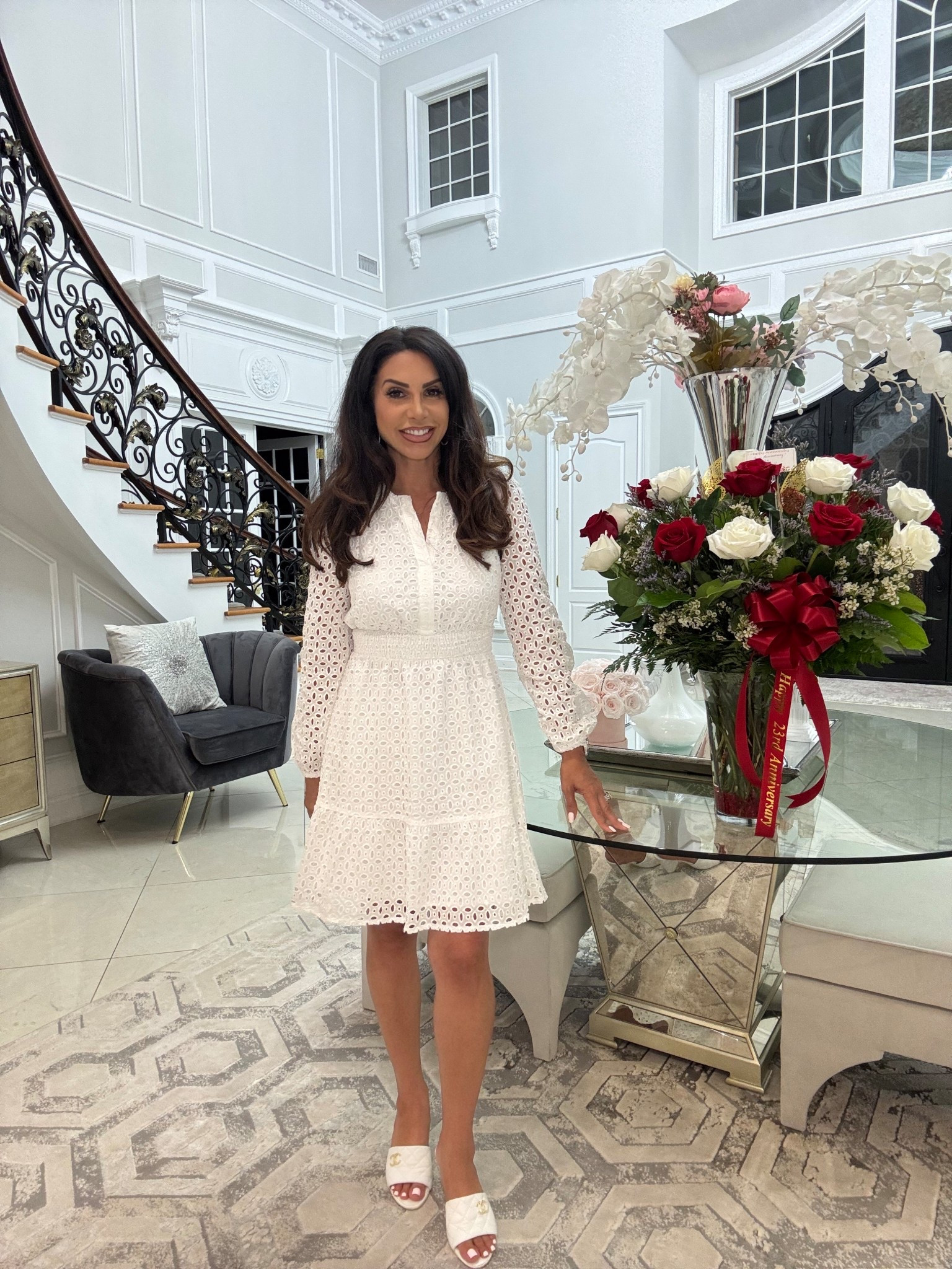 Happy anniversary to me! Celebrated 23 years wearing this super comfortable dress. I’m wearing a size small for your reference.