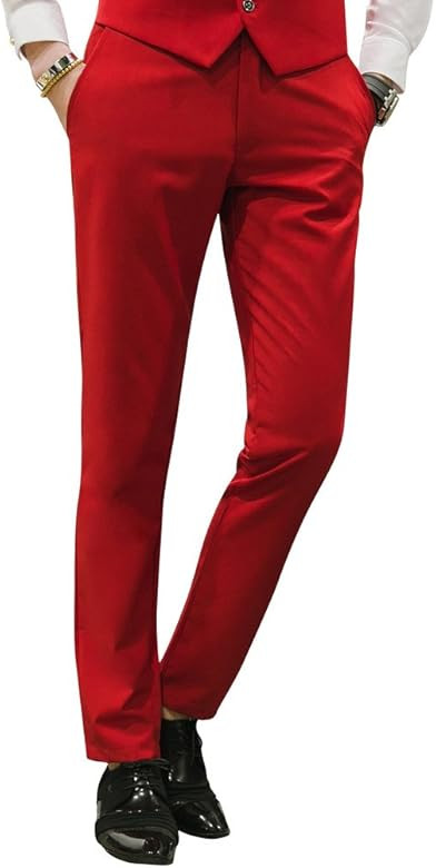 MOGU Mens Slim Fit Front Flat Casual Pants | Amazon (US)