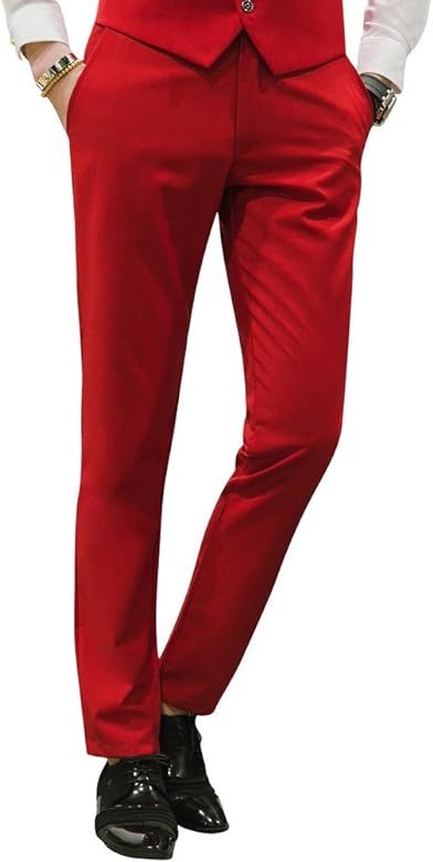 MOGU Mens Slim Fit Front Flat Casual Pants | Amazon (US)