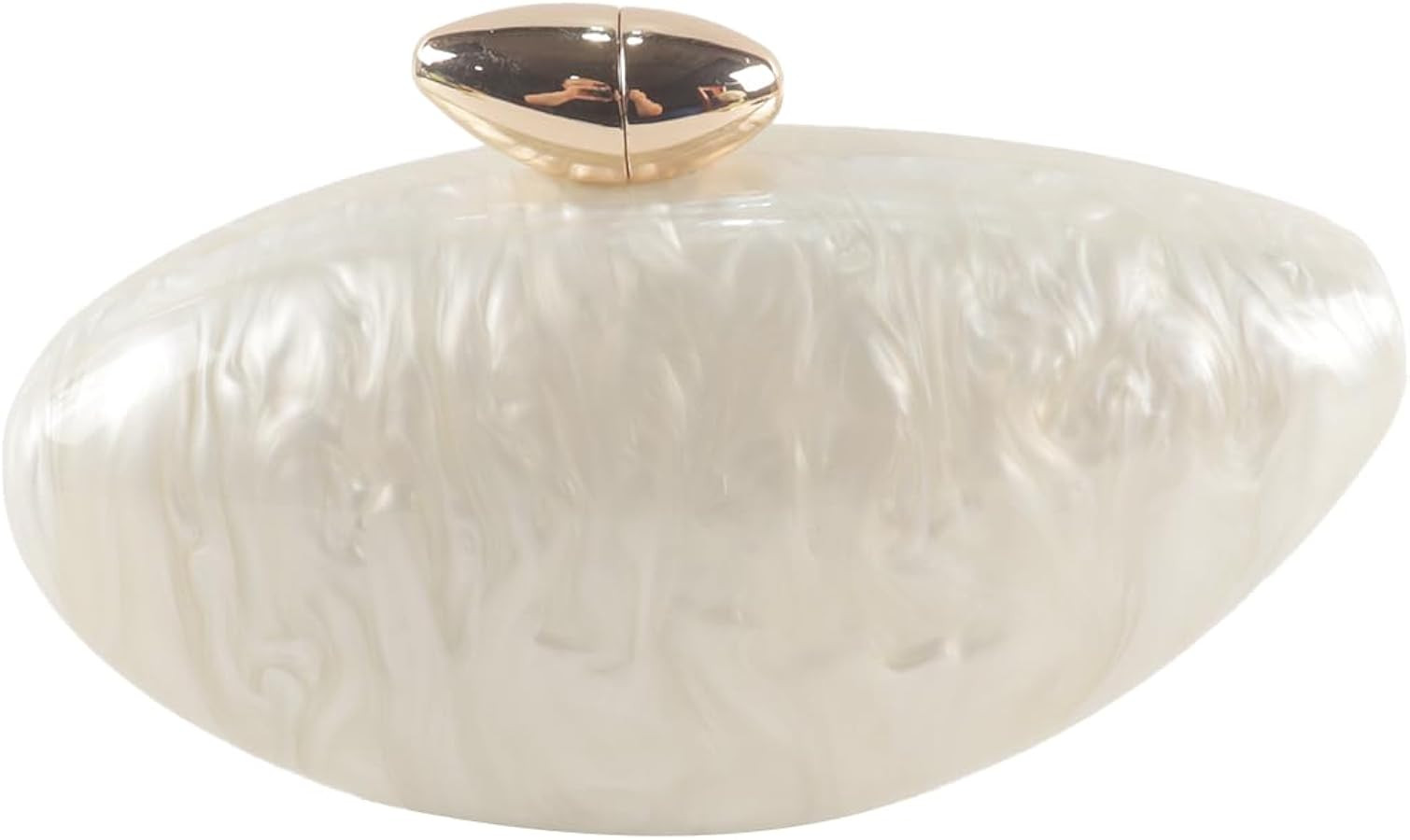 Shell Shape Acrylic Clutch Trendy Metallic Acrylic Evening Bag Shiny Egg Purses and Handbags for ... | Amazon (UK)