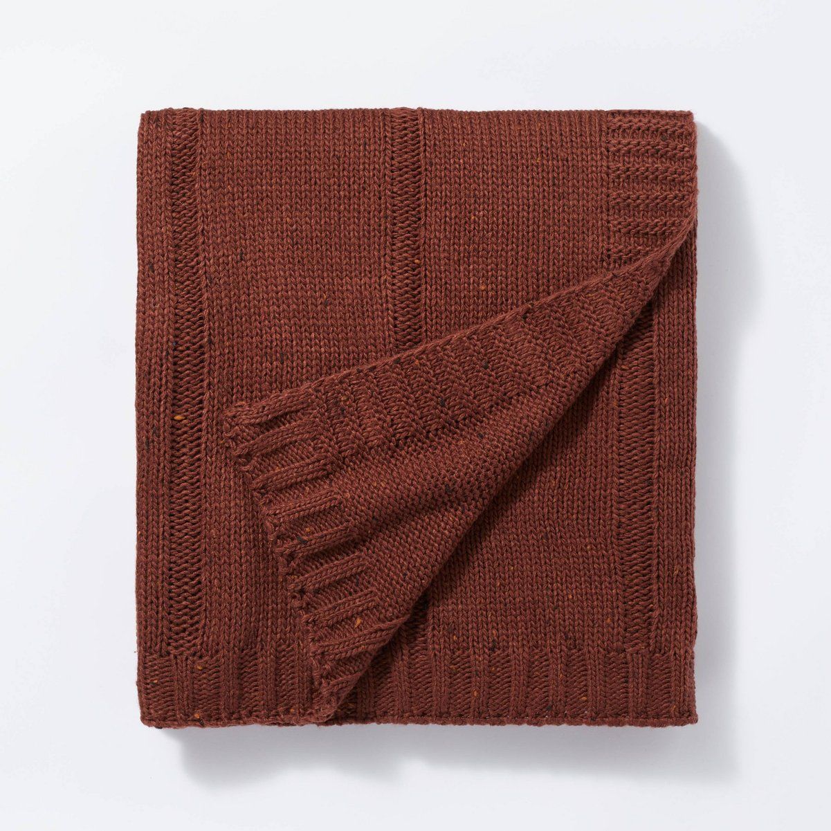 Woven Striped Knit Throw Blanket Mahogany/Neutral - Threshold™ designed with Studio McGee | Target