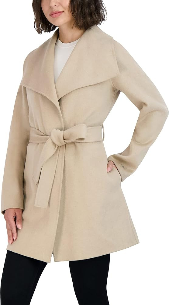 TAHARI Women's Peacoat Wool Blend Lapel Collar Trench Coat | Amazon (US)