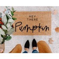 hey there pumpkin  fall decor  hello welcome mat  hand painted, custom doormat  cute doormat  outdoor doormat  Black Friday | Etsy (US)