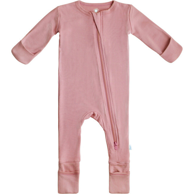 Dreamland Baby | Bamboo Pajamas w/ DreamCuffs®, Dusty (Rose Pink, Size 18-24M) | Maisonette | Maisonette