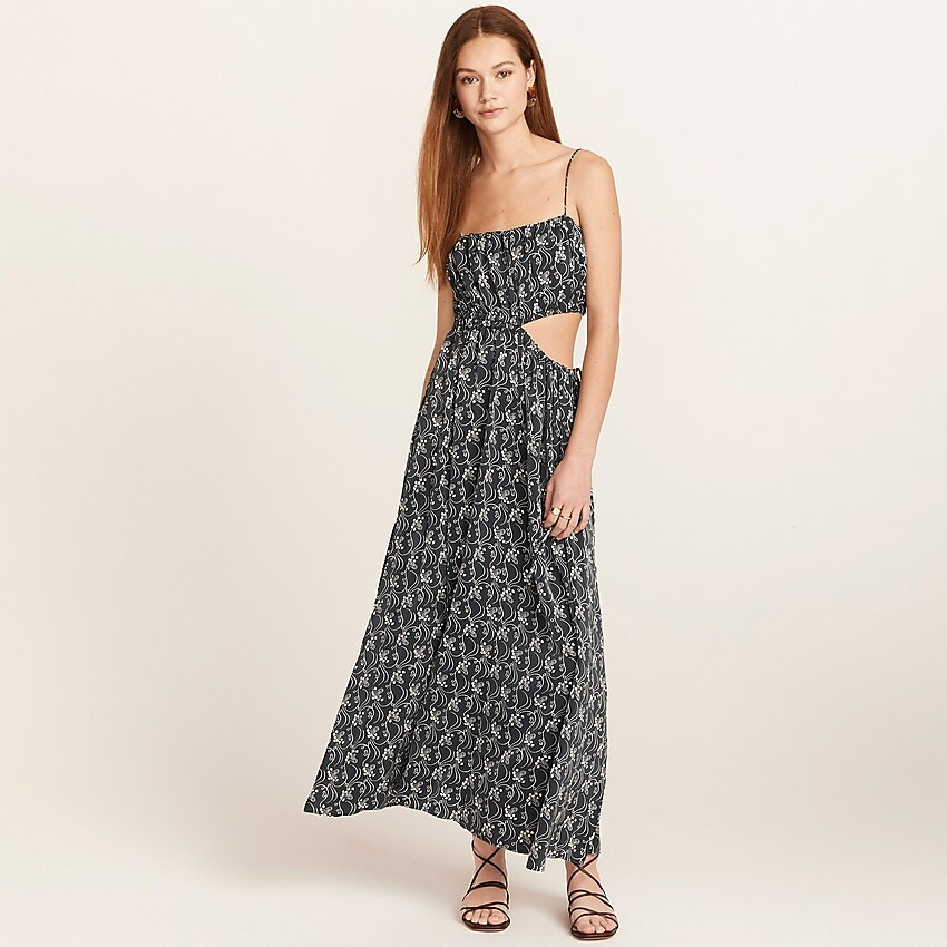 Cutout drapey dress in starry swirl | J. Crew US
