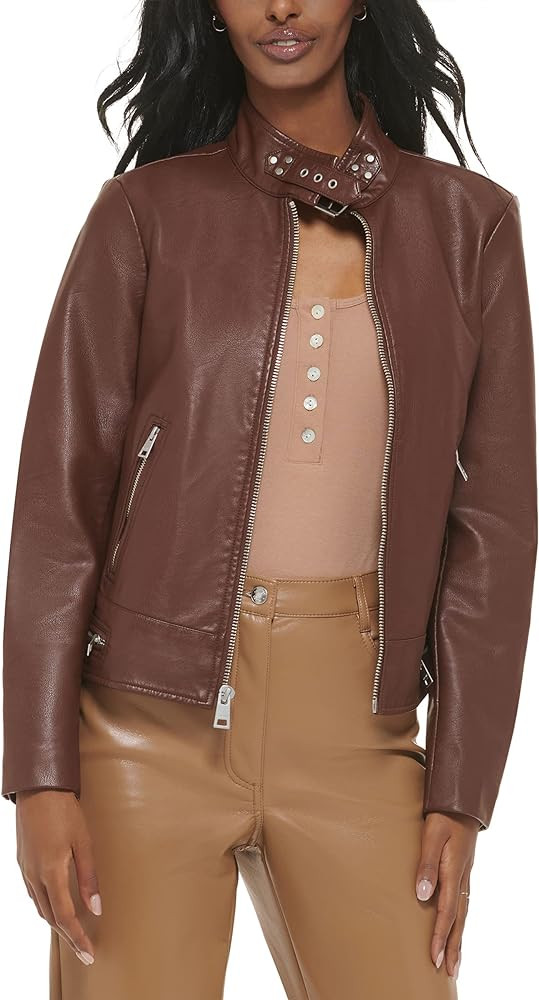 Levi's Women's Faux Leather Motocross Racer Jacket (Standard and Plus) | Amazon (US)