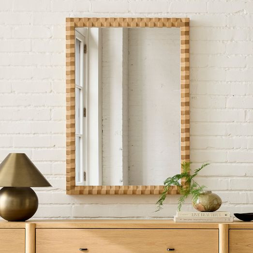 Cantilever Textured Wood Wall Mirror | West Elm (US)
