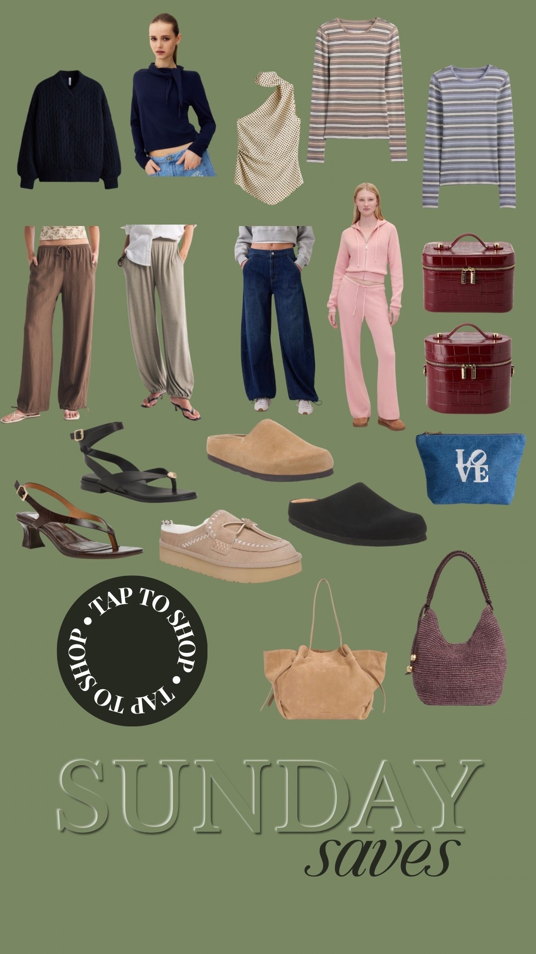 2/8: SUNDAYsaves


balloon cinch pants, suede leather clogs, sandals, toiletry bag, makeup bag, knit sets, loungewear, striped tops, polka dot top, striped long sleeve, scarf top, cable knit cardigan, tote bags

#LTKSaleAlert