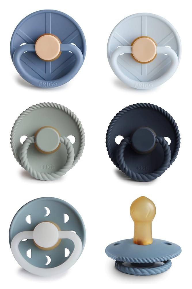 FRIGG Natural Rubber Baby Pacifier 6-Pack Endless Sea | Made in Denmark | BPA-Free (0-6 Months) | Amazon (US)