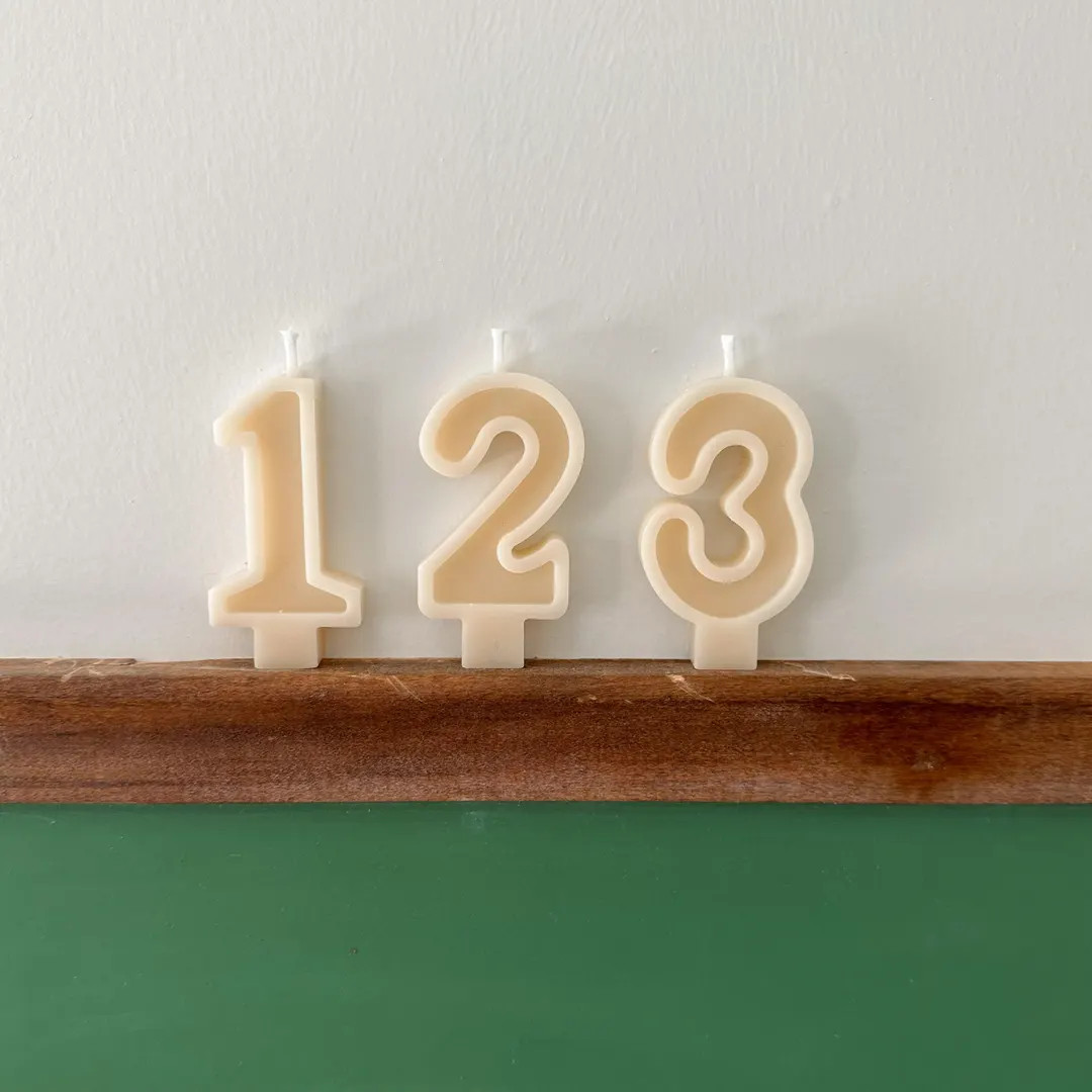 Number Birthday Candles - White, Cream, Ivory, Dried Nature Flowers, Birthday Party, Cake Candle,... | Etsy (US)