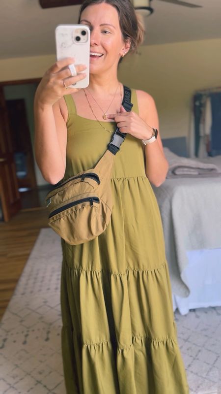 I’m wearing size xs in the olive oil color of this dress. I also own the taupe! It has adjustable straps and pockets and a great heavy weight to it. It’s also on sale in this color for $44 today!  🫒 

I linked my brown leather tevas and the other colors and some different styles as well! 

Summer dress/ wedding guest dress/ travel outfit/ maxi dress 

#LTKStyleTip #LTKFindsUnder50 #LTKSaleAlert