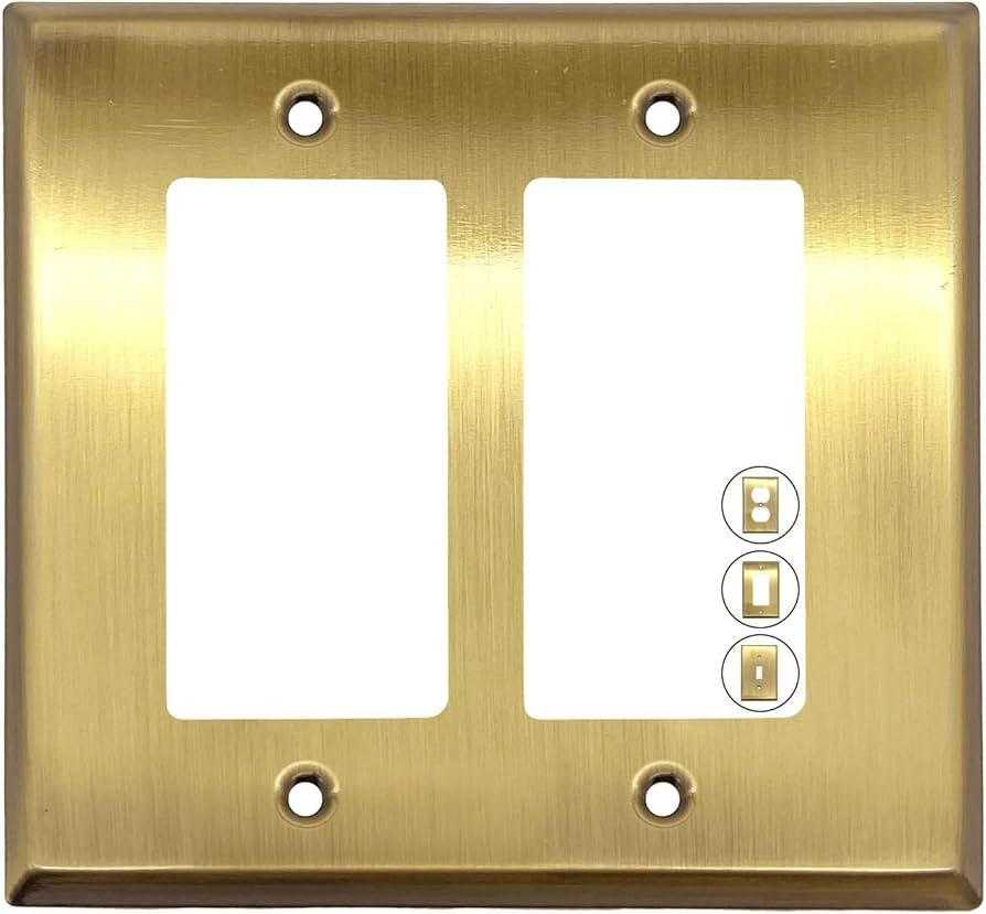 Rio Salto Metal Antique Gold STANDARD SIZE Outlet Cover or Light Switch Cover Wall Plate (Standar... | Amazon (US)