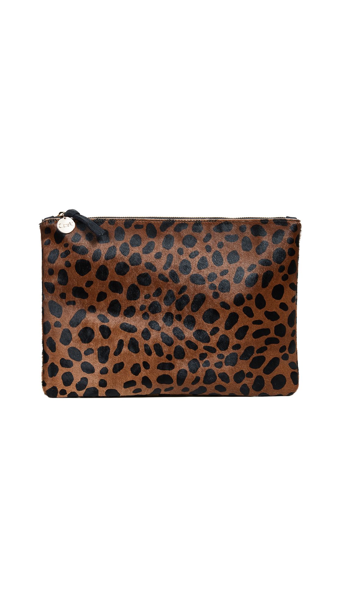 Clare V. Leopard Flat Haircalf Clutch | Shopbop