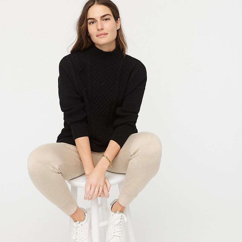 Mockneck cable-knit sweater | J.Crew US