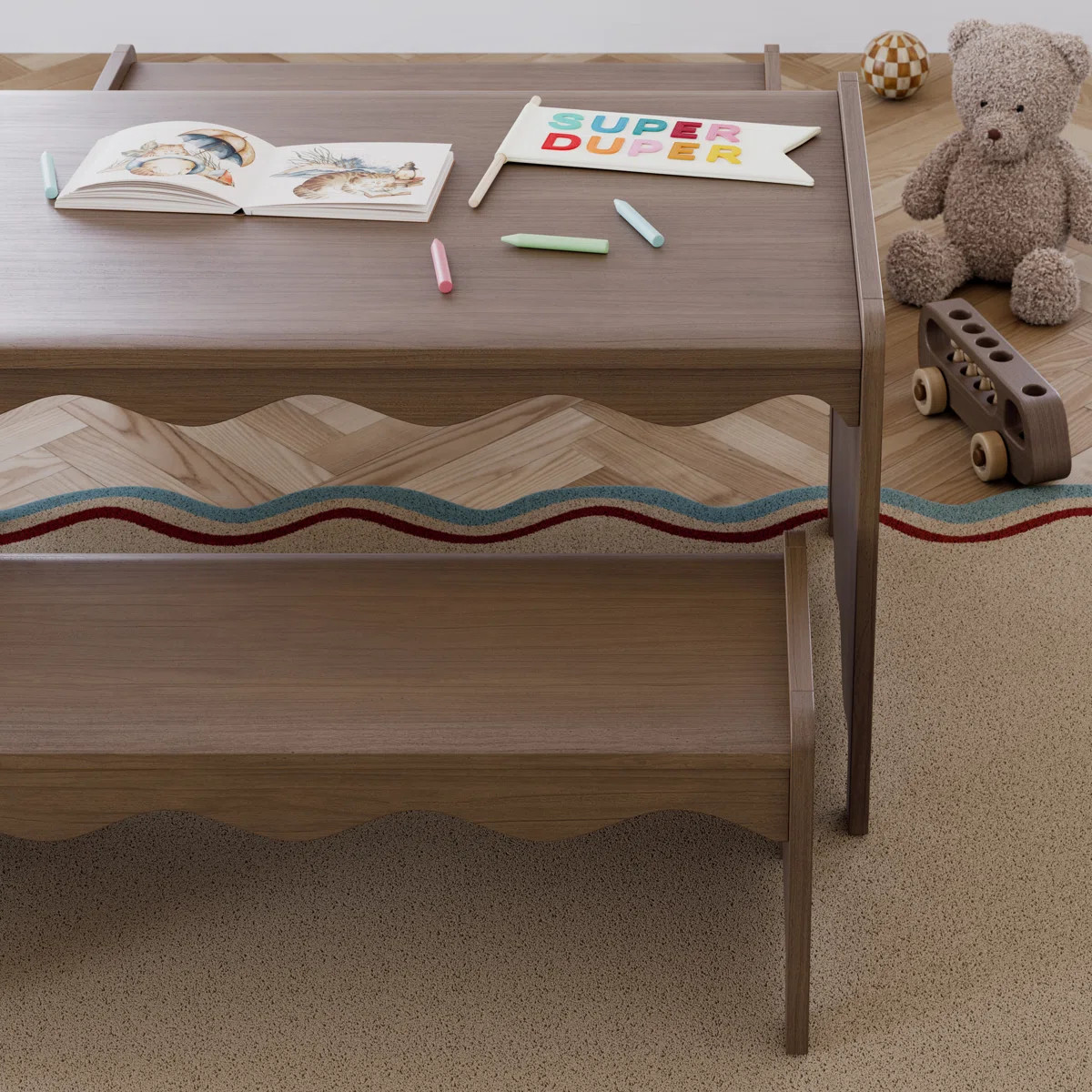 Casablanca Deluxe Montessori Indoor Kids Table And Bench Set | Wayfair North America