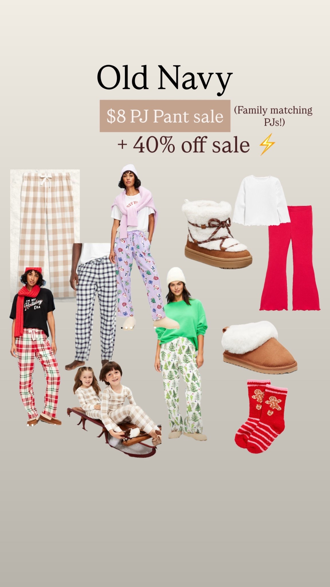 Old Navy sale!
Family matching pjs
Kids clothing
Christmas pjs

#LTKSaleAlert #LTKHoliday #LTKKids