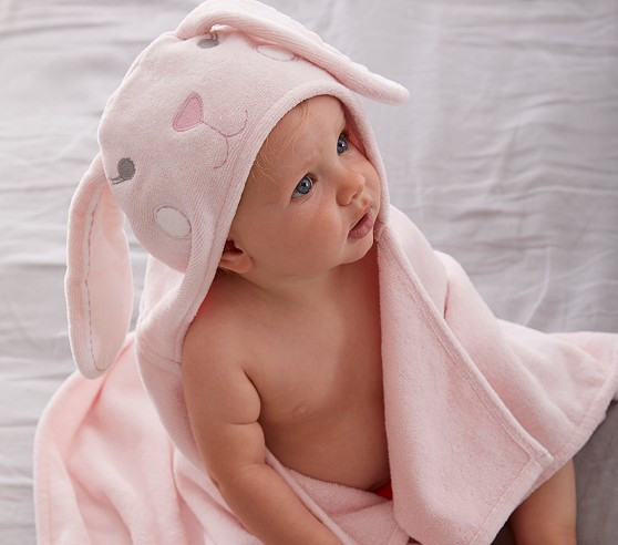 Bunny Plush Baby Hooded Towel | Pottery Barn Kids
