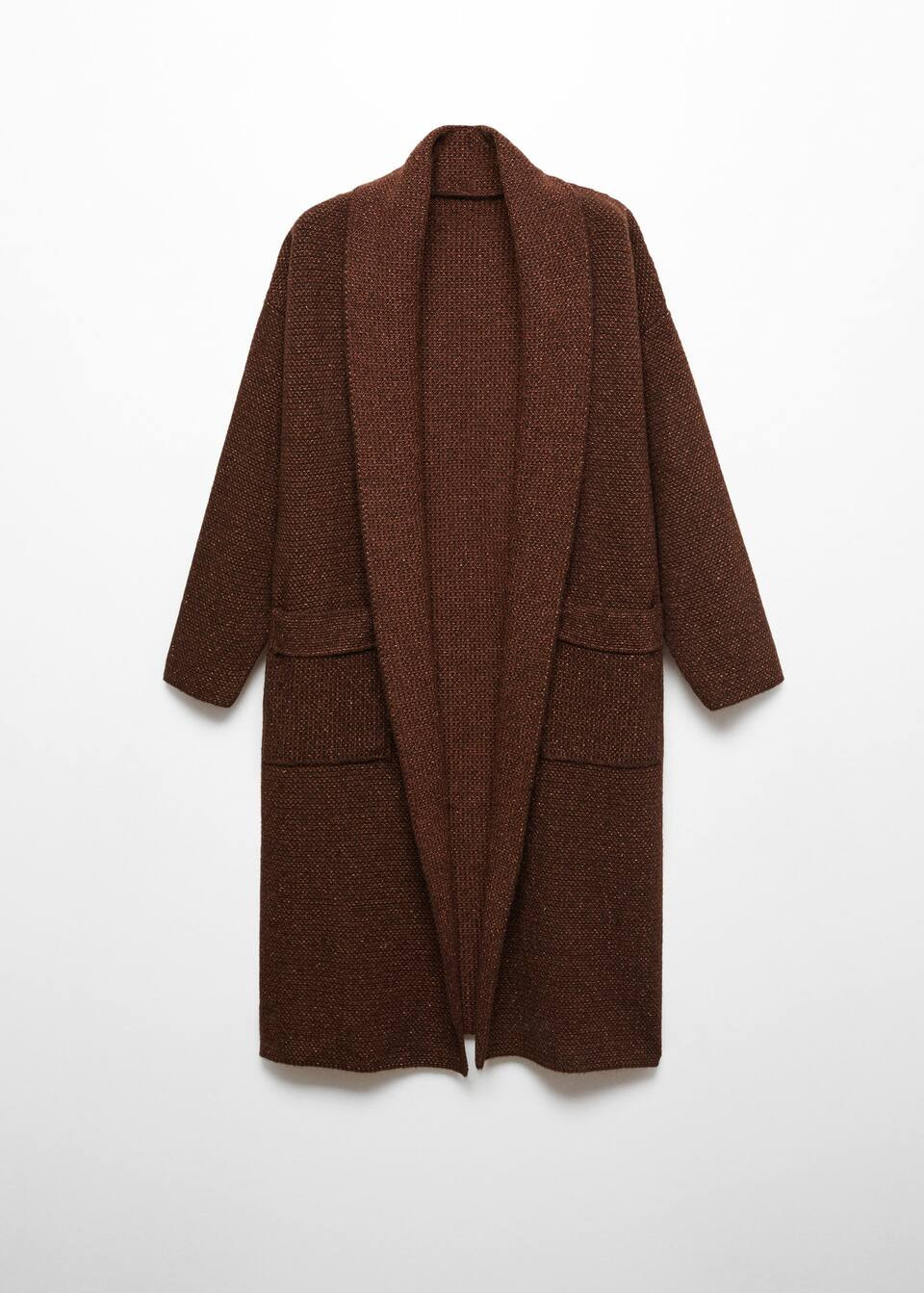 Oversized knitted coat with pockets | MANGO (US)