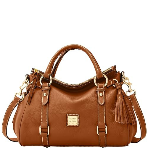 Dooney & Bourke Satchel Bags for Women, Pebble Grain Leather Satchel Handbag with Adjustable Shoulder Strap - Brown | Amazon (US)