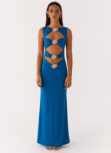 Lagoon Cut Out Maxi Dress - Royal Blue | Peppermayo (Global)