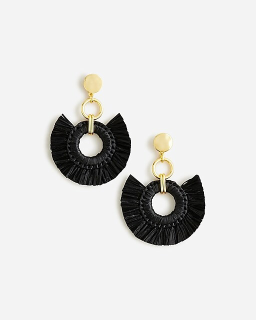 Raffia fan statement earrings | J. Crew US