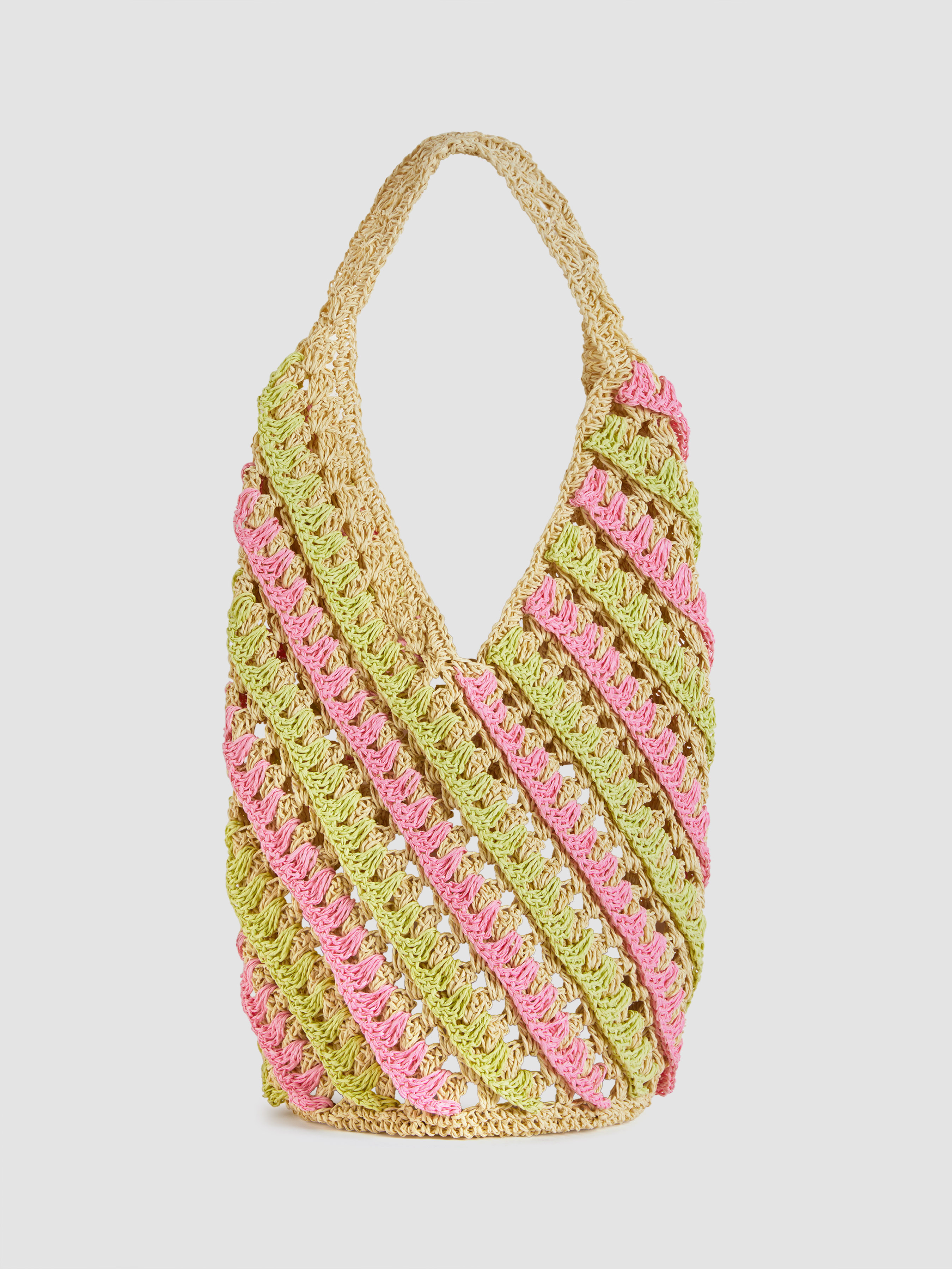 Paper STRIPED STRAW TOTE BAG For Picnic Vacation | Cider