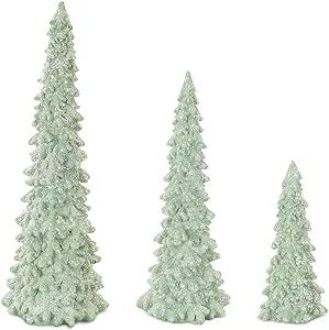 Tree Festive Green 12 inch Resin Stone Christmas Holiday Figurines Set of 3 | Amazon (US)