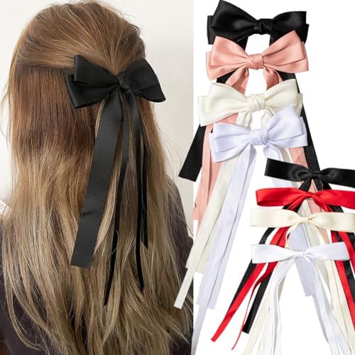 8 PCS Hair Bows Clips for Women and Girls - Bow-knot Clips for Thick & Thin Hair, Nonslip Claw Clips with Big Bows | Amazon (US)