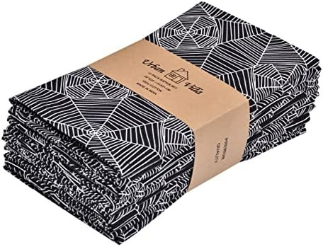 Amazon.com: Urban Villa Spider Print Set of 12 Dinner Napkins (20X20 Inch) 100% Cotton Black/Whit... | Amazon (US)